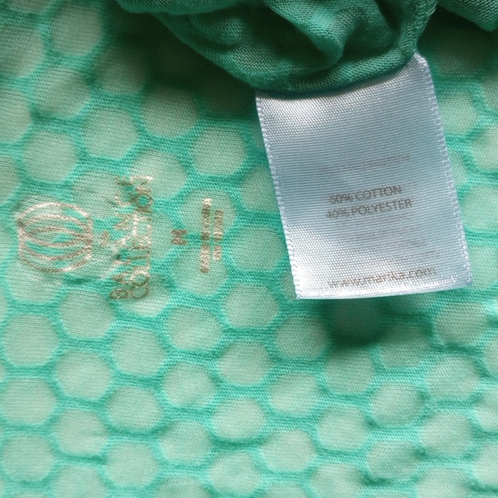 NWOT Marika Balance Collection Sheer Honeycomb Hoodie Tunic M Aqua - Picture 4 of 4